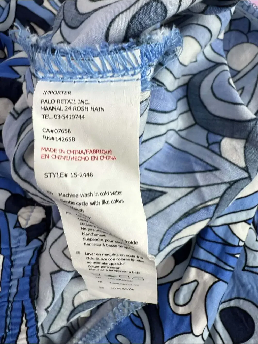 Streetwear Society mini skirt floral Blue Swirl Mini Skirt with Tie Front